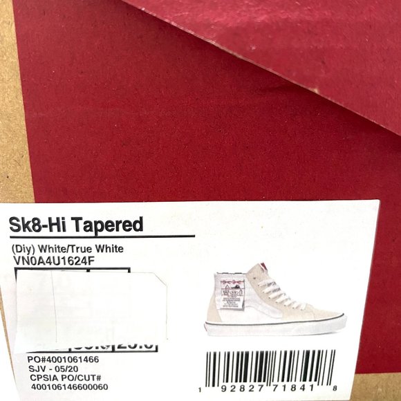 VANS Sk8-Hi Tapered Diy White Suede Women’s Size 6 Sneakers VN0A4U1624F - Picture 10 of 10